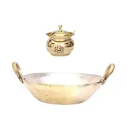 brass kadhai with ghee pot