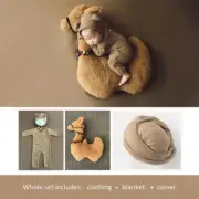 Newborn Photography Props Baby Kids Clothing Camel Blanket Background Backdrop