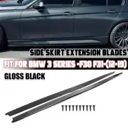 Side Skirt Sill Extension Lip Splitter Gloss Black Fits 12-2018 BMW F30 3 Series (for: BMW)