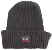 PAUL & SHARK YACHTING Men's Winter Hat Beanie 100% Virgin Wool Gray