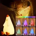 Chicken Night Light Silicone Baby Night Lamp Cute Mini Touch Lamp CaUTq