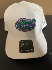 Florida Gators Dri-Fit Hat Men L-XL White Nike Classic99 Stretch Fitted Cap New