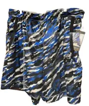 AND1 Mens Basketball Gym Court Workout Shorts Size 2XL Navy Blue Stripe 8” Inse