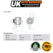 Fits Alfa Romeo 147 156 Spider GTV Fiat Barchetta + Other Models Alternator AST