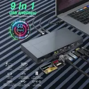 USB C Docking Station, Support 8K Display, 60W Charging, UHS-II SD 4.0 & CFas...