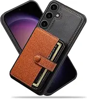 GoshukunTech for Samsung S23 Plus Case with 5 Card Holders,for Galaxy S23 Plus Wallet Case Back Cover PU Leather Phone Shell Stand Kickstand Shockproof Cover-Brown