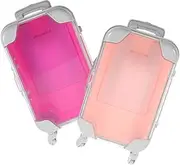 OATIPHO 2pcs Mini Suitcase Travel Makeup Brush Case for Women Elegant Handle Design