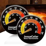 JossaColar Wood Stove Thermometer Magnetic Pipe Thermometers Fireplace Temperature Gauge Flue Thermometer for Avoiding Stove Fan Damage by Overheat (2 Pieces)