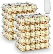 Gencywe (24 Pack x 10 Sets) Stackable Cupcake Carrier Holders with 240 Pack Cupcake Liners, Plastic Cupcake Boxes Holders for 24 Cupcakes, High Tall Dome Lid Cupcake Containers, Clear Disposable Cupcake Trays