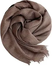 [Generic] Women Spring Summer Scarfs Lightweight Large Long Gauze Shawl Linen Beach Wrap Plain