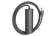 hoco HB42 Easy safety 4-in-1 Gigabit Ethernet Adapter(USB to USB3.0*3+RJ45)(L=1.2M) - black
