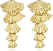 [Generic] Gold/Silver Shell Dangle Earrings for Women Seashell Drop Dangle Earrings Ocean Beach Earrings Summer Jewelry Gift