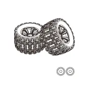 2PCS MJX 1/10 10208 RC Car Spare Parts Wheels Tires 1015A