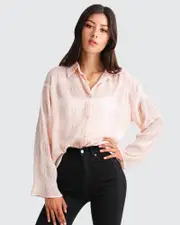[Belle & Bloom] Yoko Shirred Chiffon Blouse - Blush