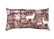 STOF FRANCE Chalet (Cabin Stags Fox Birds Hare Forest) 30” x 17” Lumbar Pillow