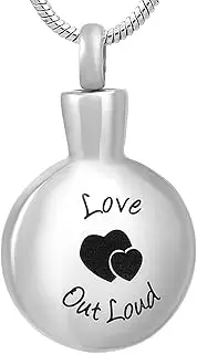DOTUIARG Stainless Steel Cremation Jewelry Ash Urn Necklace Memorial Keepsake Pendant Free Engraving