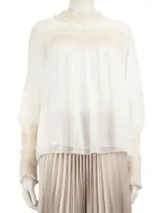 White Ruched Detail Blouse