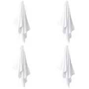 4PK Linen House Aria Cotton/Bamboo Quick Dry Soft Face Washer 33x33cm White