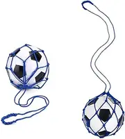 Ball Net Bag, Wanfoou 2 PCS Ball Net Bag Soccer Training Equipment Adjustable Mesh Soccer Ball Bag Drawstring Closure Football Volleyball Storage Ball Carrier Multifunctional Sports Ball Holder