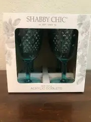 Simply Shabby Chic Rachel Ashwell NIB Set of 4 Acrylic Wine Glasses Spring