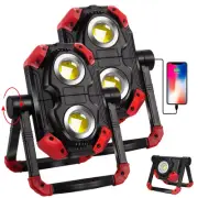 2Pack Rechargeable LED Work Light with Magnetic Bases, 2500LM 6500K 12 Hours ...