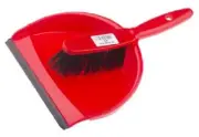 4x RS Pro DUST PAN & BRUSH SETS Stiff Bristles, Indoor & Outdoor Use RED