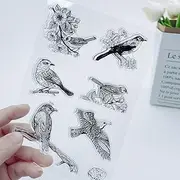 6Pcs Birds Hawk Clear Stamps Transparent Silicone Stamp Album Cards Rubber Stamp for Card Making Decoration and DIY Scrapbooking
