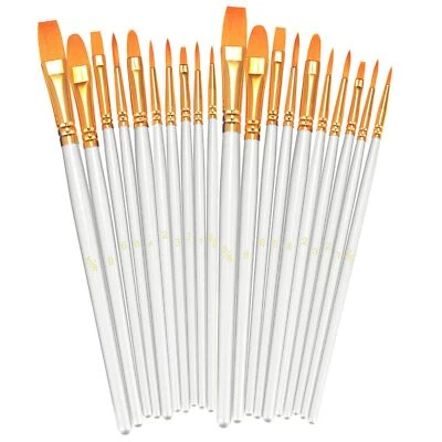 Paint Brushes Set 2 Pack 20 Pcs Round Pointed Tip Paintbrushes Nylon Hair Art...