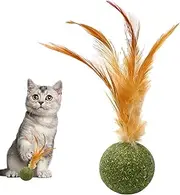 Générique Toy Packs - Plush Cat Toys | Matattabi Cat Chew Toy, Natural Edible Feather Ball, Interactive Toys for
