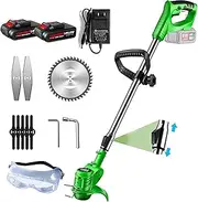 Cordless Electric Grass Trimmer Battery Adjustable Lawn Mower Home Push Lawnmower Garden Power Tool,with Two Batteries