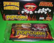 SPONTANEOUS COMBUSTION MICROWAVE POPCORN W/ GHOST PEPPER,CASE OF 12 -3.5 OZ BAGS