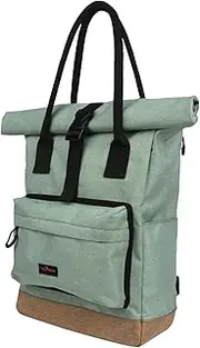 TOURBON Nylon Roll-top Clip-On Bike Panniers Women's Shoulder Tote Bag (Green)