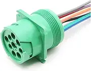 1 Set of 9-pin Automotive Green Circular Connector Wire Harness, Suitable for J1939 16-9-1939S-P080 10-9-1939P-P080(9P Male,5 Pcs)