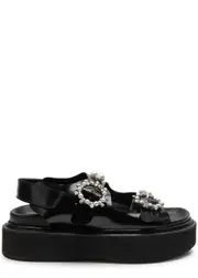 Simone Rocha Embellished Leather Platform Sandals - Black - 39 (IT39 / UK6) 39 (IT39 / UK6)