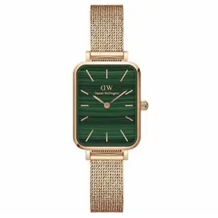 DW錶 QUADRO PRESSED MELROSE系列 錶徑 : 20x26mm 方形綠面米蘭錶帶女錶