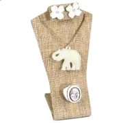 Combo Jewelry Display Set Earring Pendant Ring Mini Display Set Burlap Display