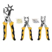3pcs Eyelet Crimping Pliers Punch Tools Kit with 200pcs Eyelet Buttons for