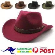 NEW Fedora Hats Men Women Panama Solid Big Brim Cowboy Festival Cap Felted Hat