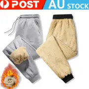 Winter Men Lambswool Sweatpants Fleece Warm Thicken Joggers Pants Waterproof AU