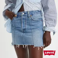 在飛比找Yahoo奇摩購物中心優惠-Levi s 女款拼接不收邊設計牛仔短裙