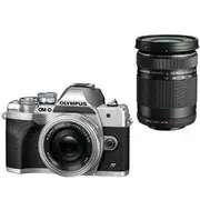 Olympus OM-D E-M10 Mark IV + 14-42mm & 40-150mm Twin Kit - Silver