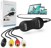 Video Capture, VHS to Digital Converter, USB 2.0 Video Capture Device, VCR to Digital Converter, RCA to USB Converter, Video Grabber for MAC/PC/TV/Camcorder, MAC OS Windows Compatible