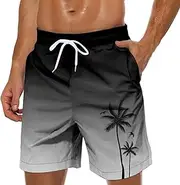 [Vickyleb] Board Shorts Men's Big and Tall Swim Trunks 9 Inch Inseam Shorts Swimsuit Bathing Suit Quick Dry with Pockets