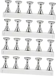 WRITWAA 4pcs Nail Art Checkerboard Display Nail Tip Holder for Manicure Durable Storage Rack