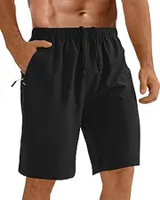 [kuzwufs] Mens Running Shorts Sport Gym Shorts Training Workout Shorts Fitness Jogging Shorts Quick Dry Athletic Shorts with Zip Pockets
