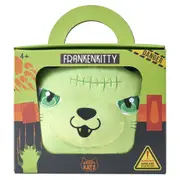Kreepy Katz - 'Frankenkitty' in Cat Carrier, Soft Toy, Polyester, Green, 30cm Height, Ages 3+