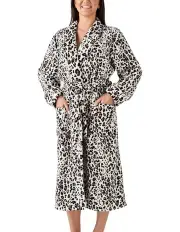 [Linen House] Plush Bath Robe in Leopard