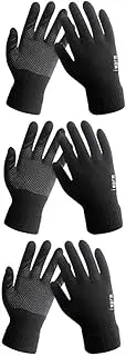 [Lurrose] 3pcs Touch Sensitive Gloves Winter Touch Screen Gloves Mobile Phone Gloves Texting Phone Gloves Unisex Gloves Windproof Gloves Driving Gloves Apparel Non-Slip Men and Women
