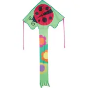 Kite Ms Ladybug Large Easy Flyer Single Line Kite Winder String..15.. PR 44126