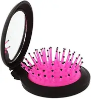 Creative Folding Round Comb Mini Massage Comb Portable Travel Pocket with Small Mirror portable
